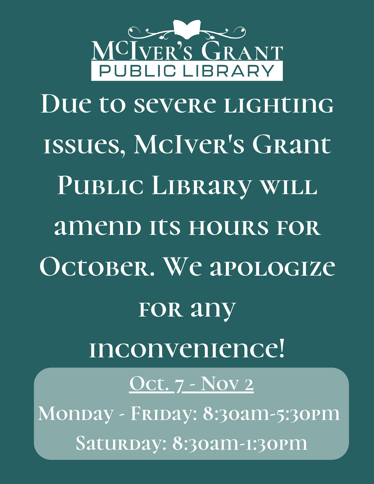 Library Hours Change